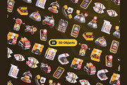Food Delivery 3D Icons, an Object 3D Model by Rakata Studio (Thumbnail 5 of 7)
