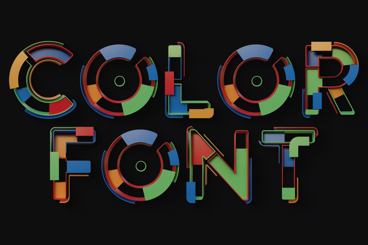 Geometry 1 - Color SVG Font, a Font by Deeezy