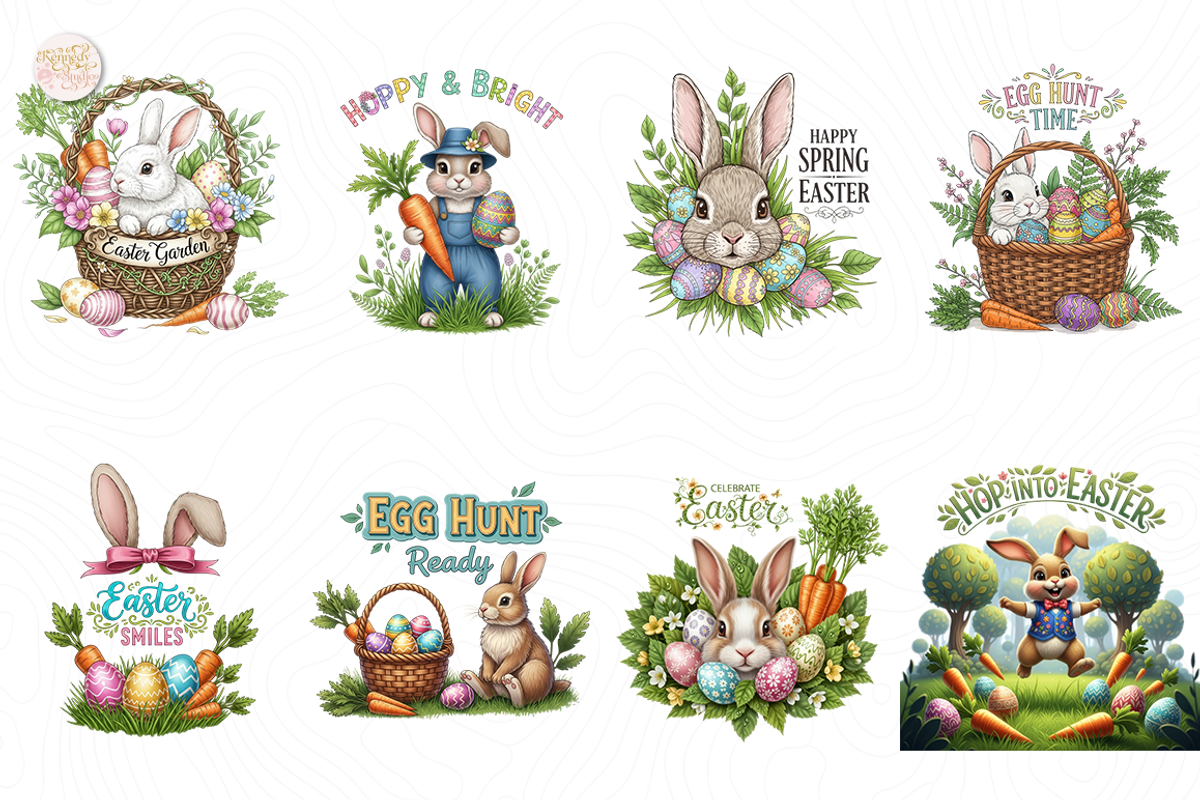Happy Easter PNG Clipart, Cute Bunny, an Animal Illustration by KennedyStudio (Photo 2 of 5)