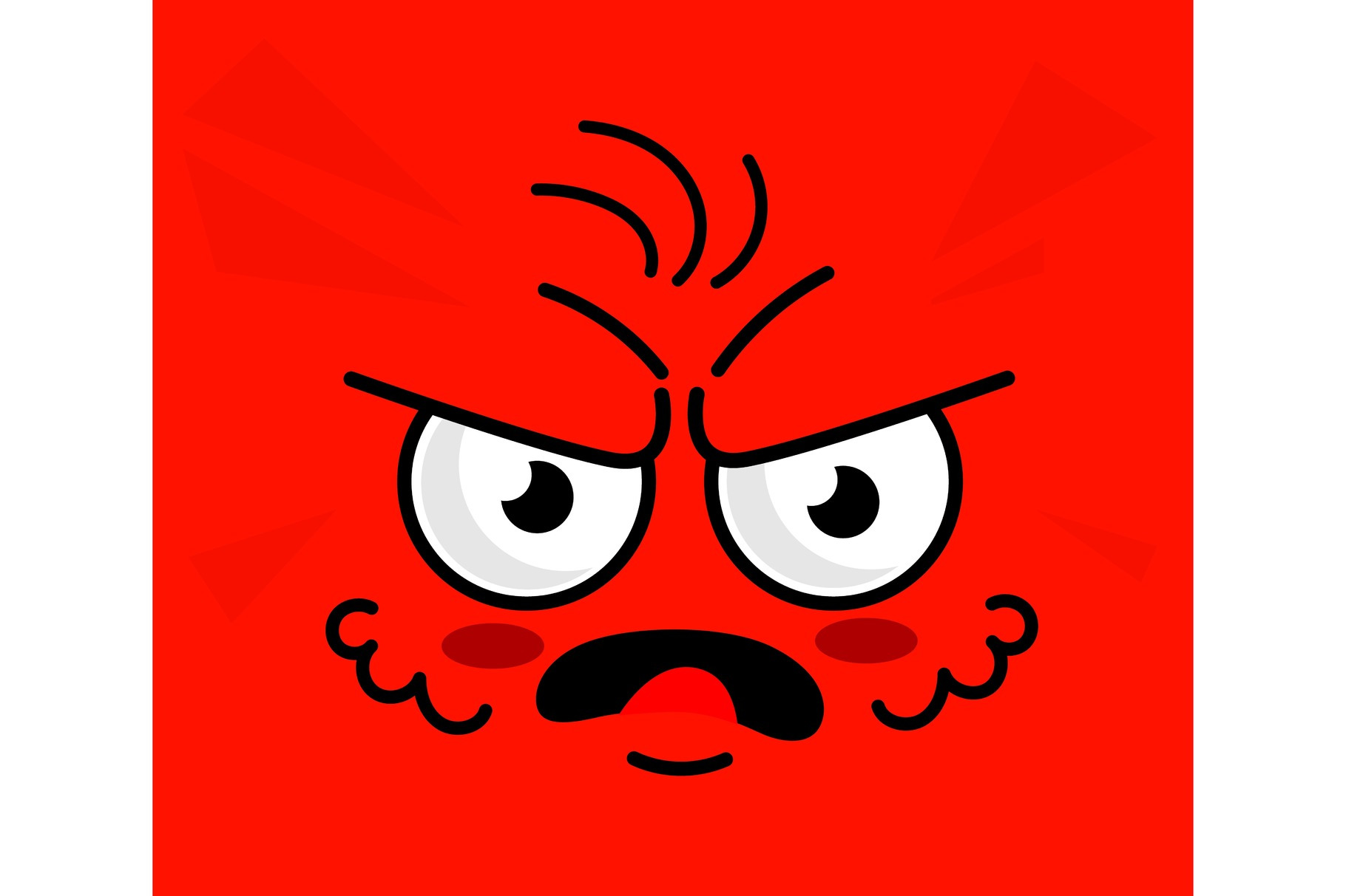 Angry Emoticon Red Square Angry by Studioworkstock  Creative Market