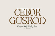 Cedor Gusron - Luxury Serif Typeface, a Serif Font by Imoodev (Thumbnail 1 of 5)