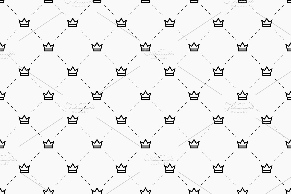 Seamless crown pattern background, a Pattern Graphic by Neopat (Photo 2 of 9)