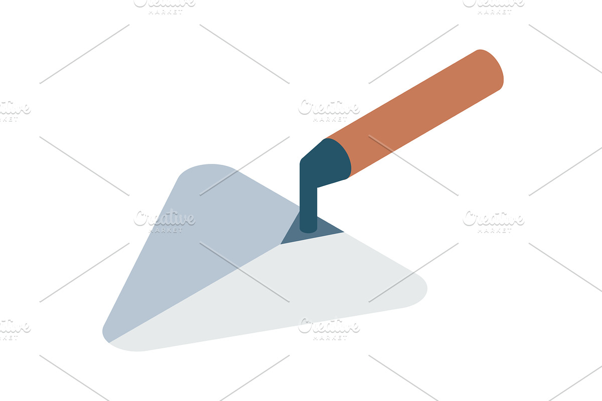 Trowel vector spatula icon masonry, an Object Illustration by SiberianArt