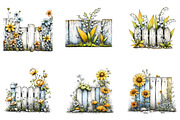 Spring Flower Fence Sublimation Clip, an Illustration by CreationArt (Thumbnail 6 of 7)