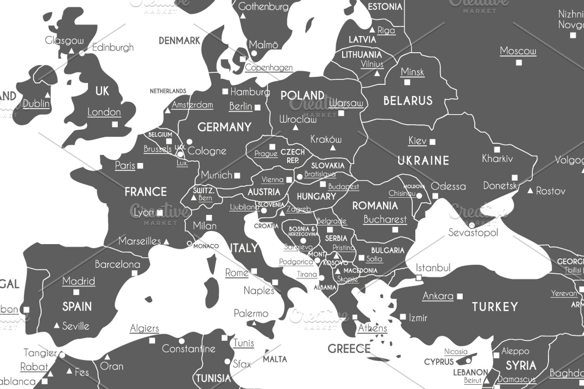 Vector World Map with main cities, an Education Illustration by asantosg (Photo 2 of 7)