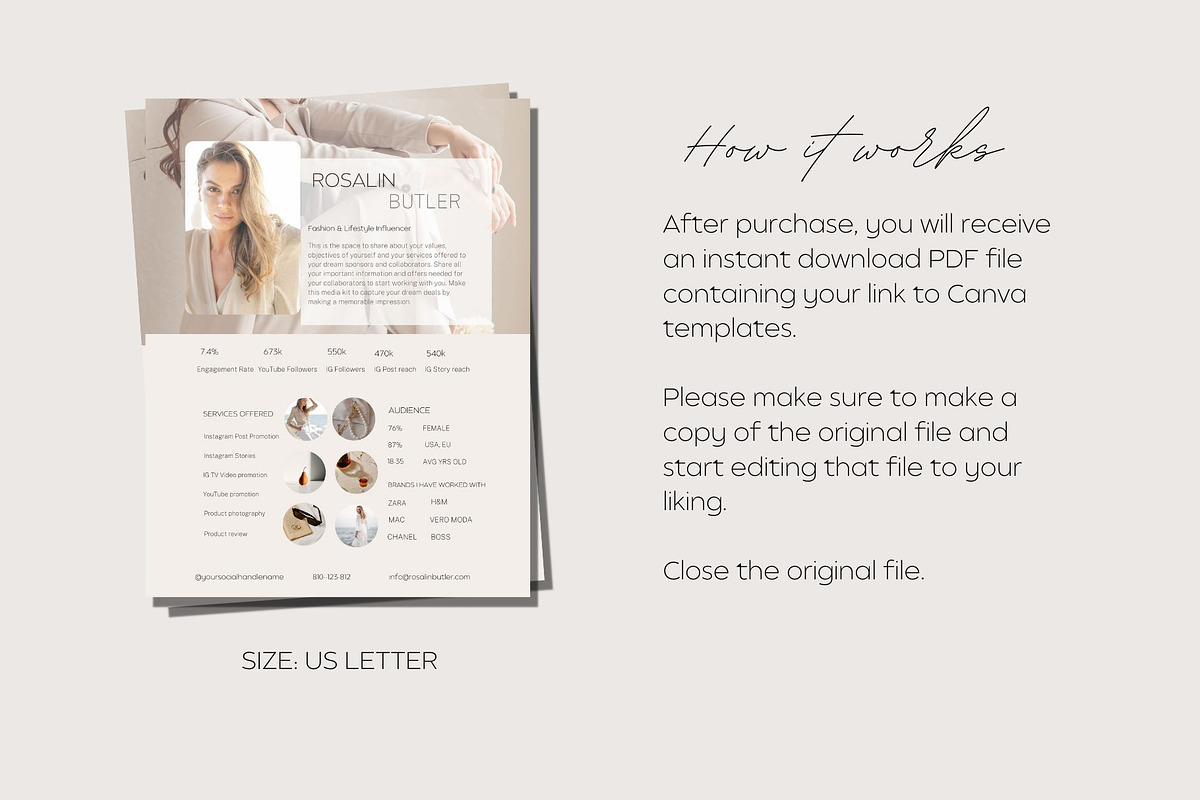 Media kit Presentation Template, a Social Media Template by Deepa Template Studio (Photo 2 of 4)