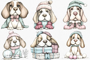 Whimsical Christmas Cute Dog Clipart, an Illustration by Canvas Craft (Thumbnail 3 of 7)
