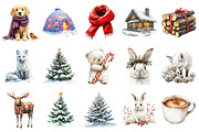 North Christmas Watercolor Clipart, an Illustration by Daily.Designs (Thumbnail 2 of 3)