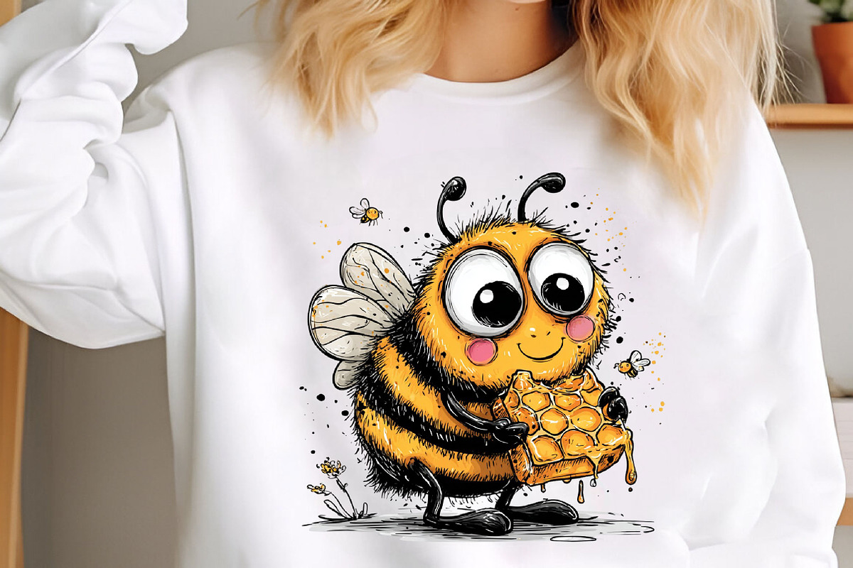 Whimsical Cute Bee Clipart, an Illustration by designcity5 (Photo 5 of 5)