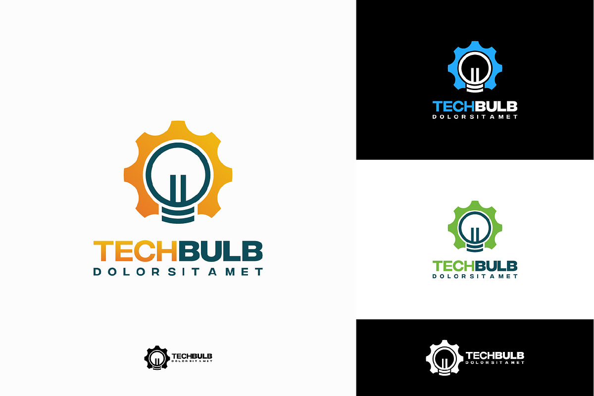 Set of Modern Tech Bulb logo designs, a Branding & Logo Template by Lucky Creative (Photo 3 of 5)