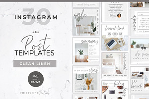 Instagram Posts For Canva Linen