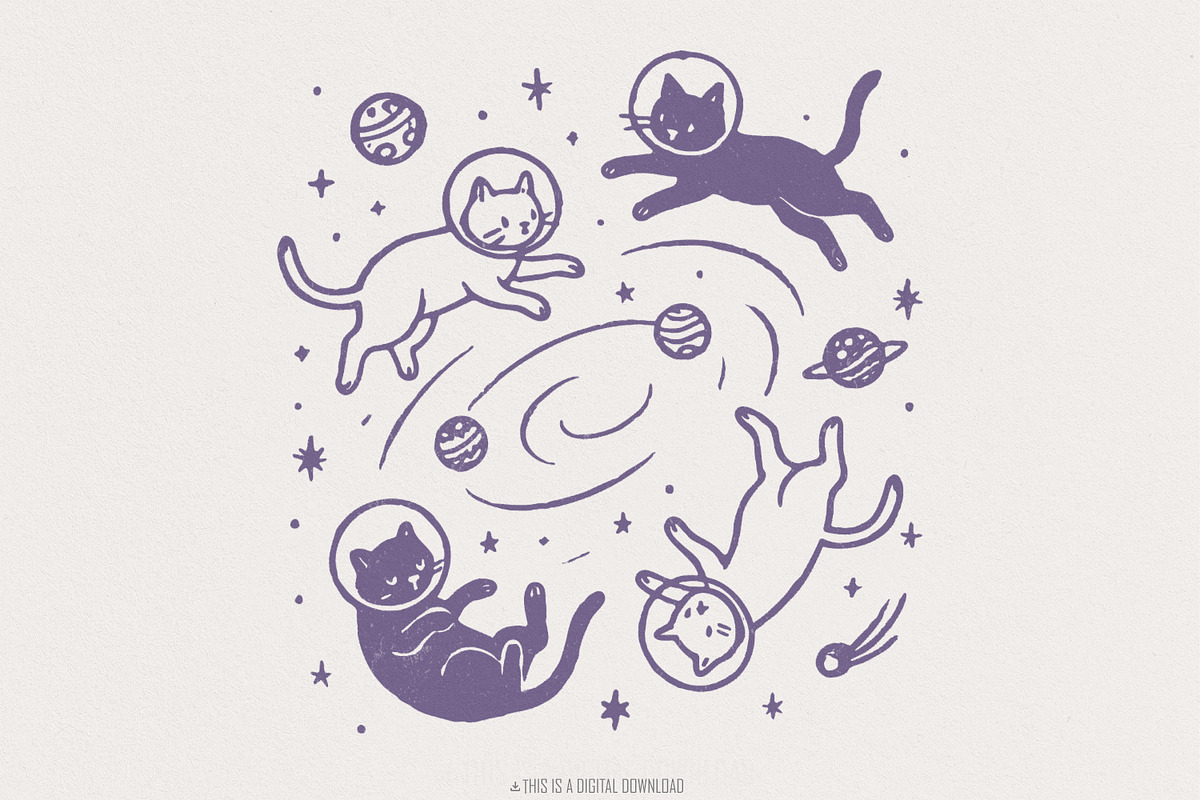 Space Cat PNG, Cat PNG, Cute Cat, an Illustration by SharpMarketplace (Photo 1 of 9)