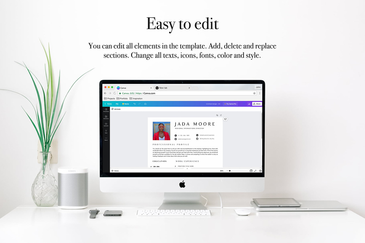 Simple Resume Template Pack | Canva, a Resume Template by Lux Resume (Photo 7 of 9)