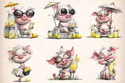 Pig Lemonade Summer Clipart Bundle, an Illustration by Digital Artistic99 (Thumbnail 4 of 11)