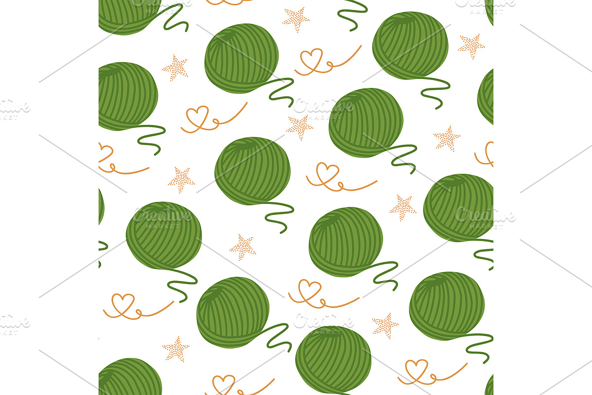 Knitting seamless pattern, a Pattern Graphic by Elen_Art