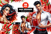 Sexy men & women hot pepper clipart, an Object Graphic by DigitalDream (Thumbnail 1 of 4)