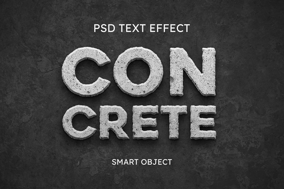 Concrete Text Effect PSD, a Layer Style Add-On by S_design (Photo 1 of 6)