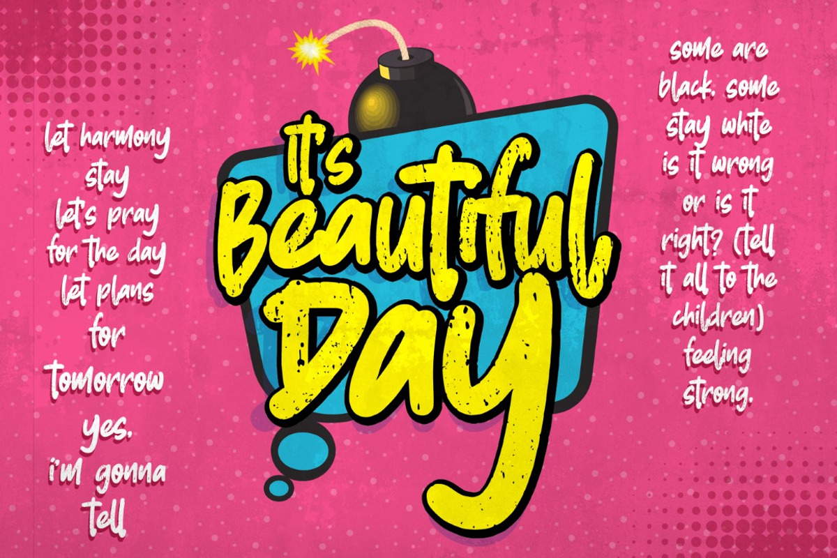 Butter Press - Grungy Cartoon Font, a Script Font by Gassstype (Photo 3 of 9)