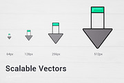 Arrows Vector Icon Set, an Icon by Krukowski Graphics (Thumbnail 6 of 6)