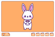 Cute Rabbit Holding Coffe Cup, an Animal Illustration by Artstorystudio (Thumbnail 1 of 3)