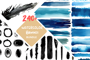 Bundle Watercolor Brushes Ink 240