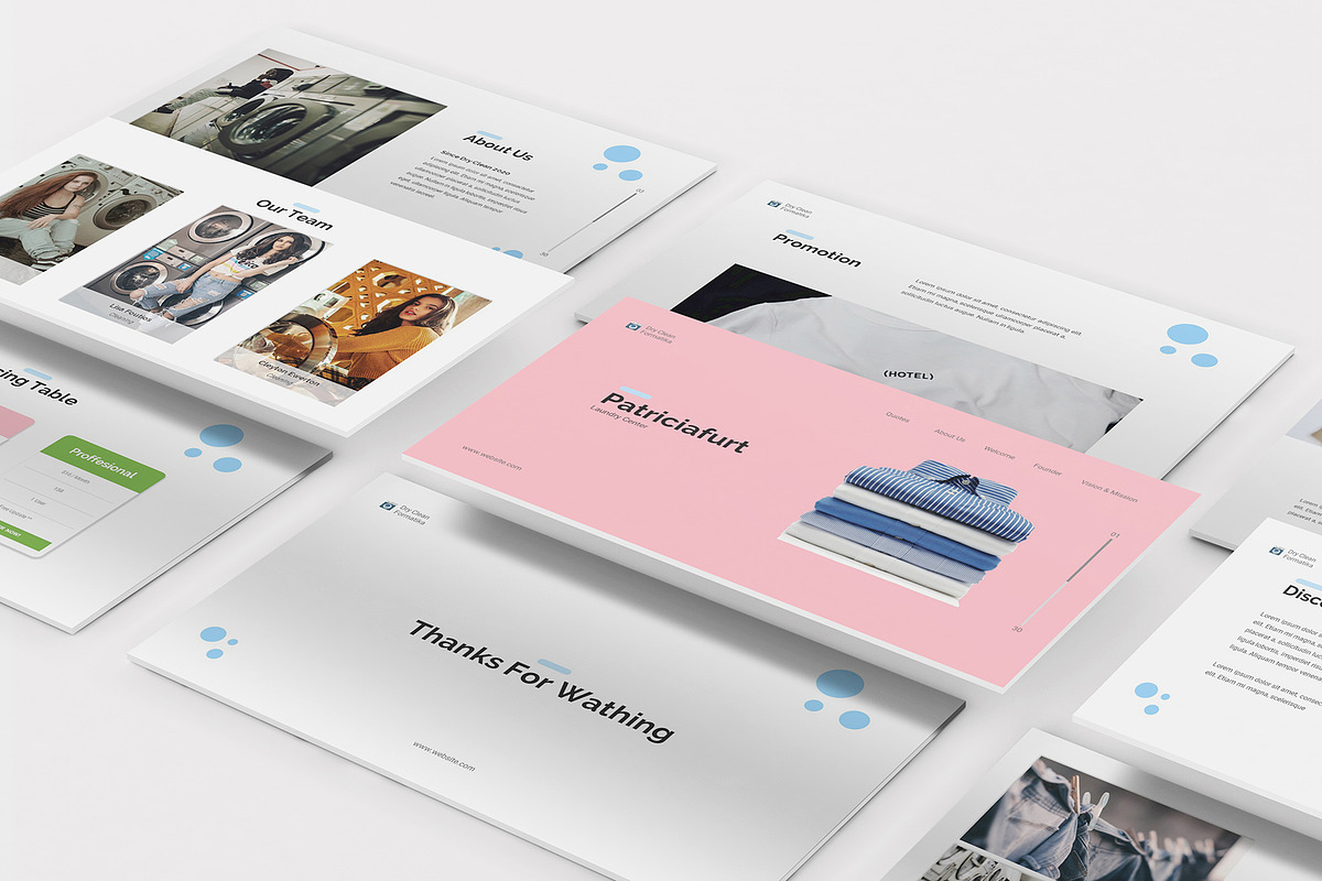 Laundry Powerpoint Template, a Presentation Template by Formatika Studio