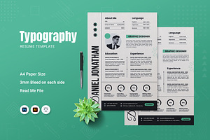 Typography Resume, a Resume Template by Fannan Studio