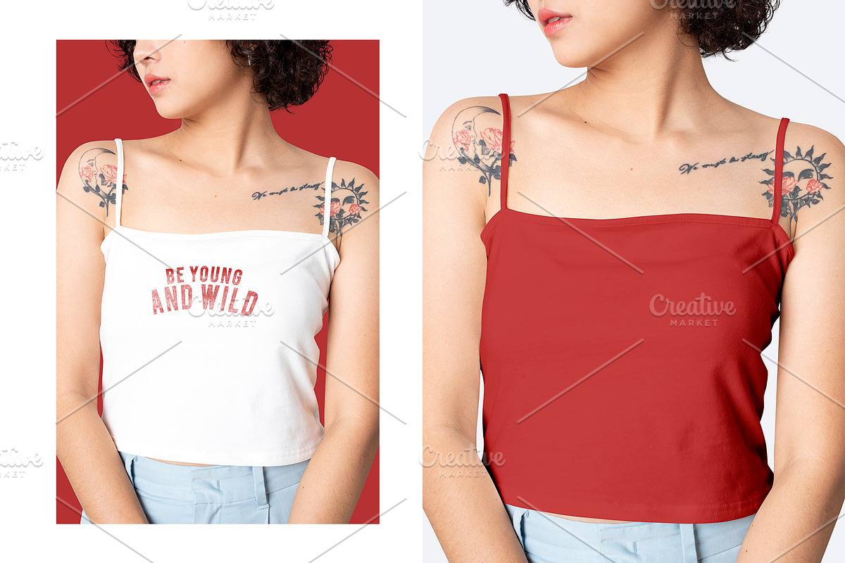 Square tank top mockup for women, an Apparel Mockup by rawpixel
