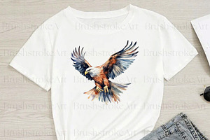 Watercolor Eagle Clipart, American