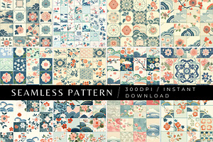 12 Japanese Mosiac Seamless Patterns