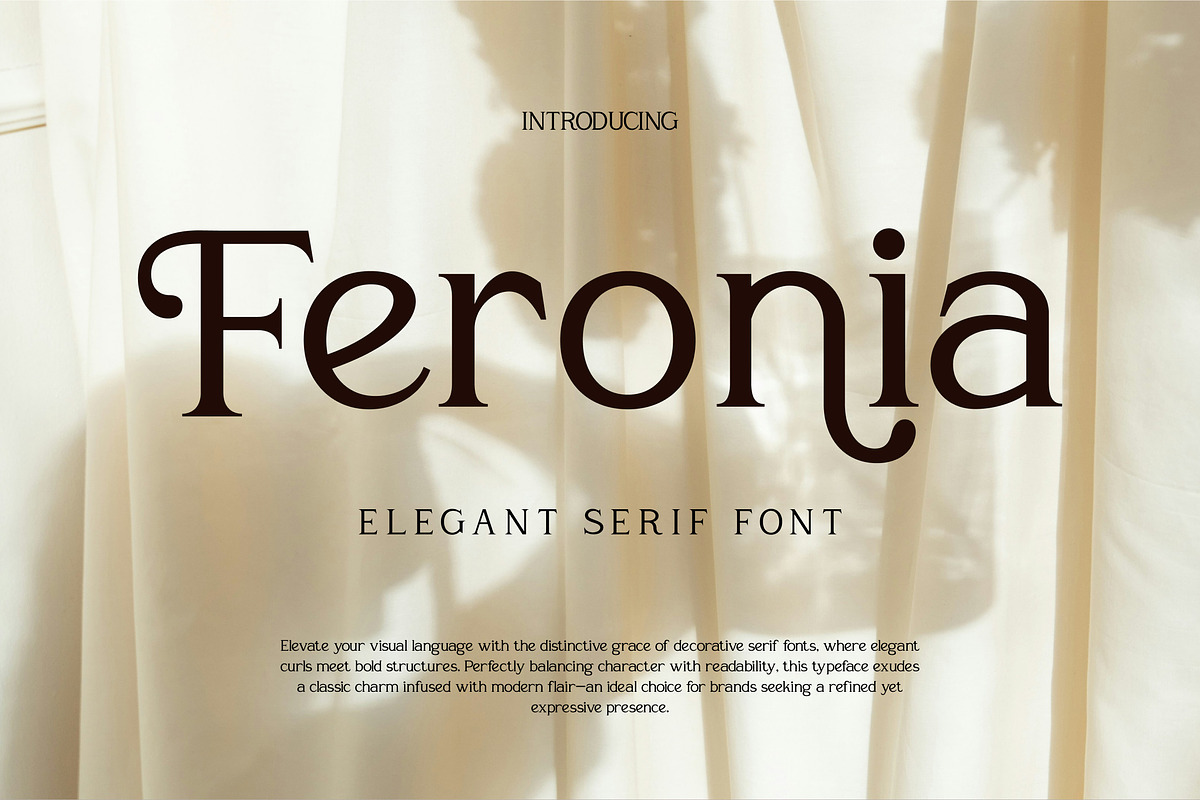 Feronia – Elegant Serif Font, a Serif Font by Vadovastd (Photo 1 of 8)