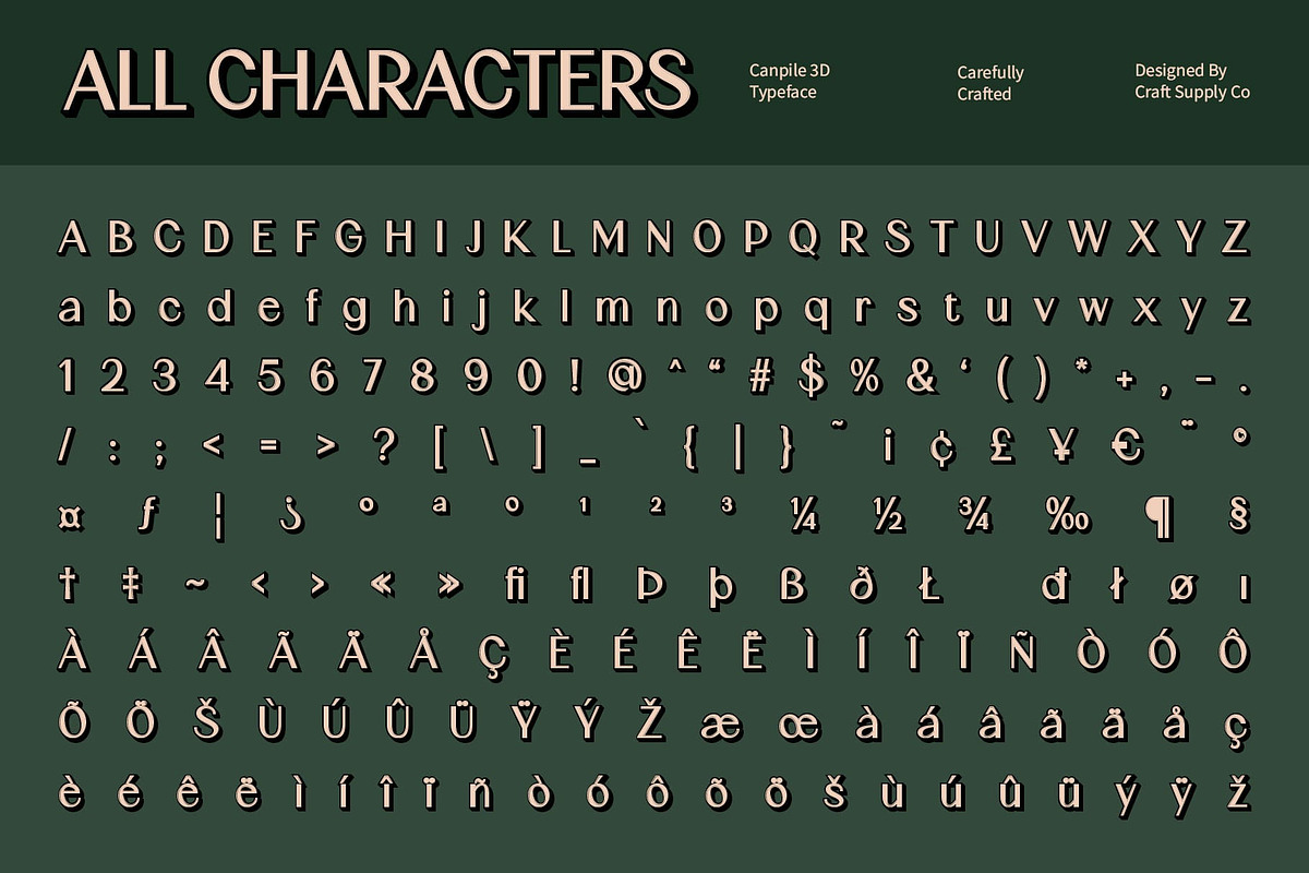 Canpile 3D, a Sans Serif Font by Craft Supply Co. (Photo 8 of 8)
