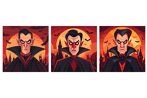 Cartoon vampire portraits. Evil, an Illustration by Stock-Smart-Start