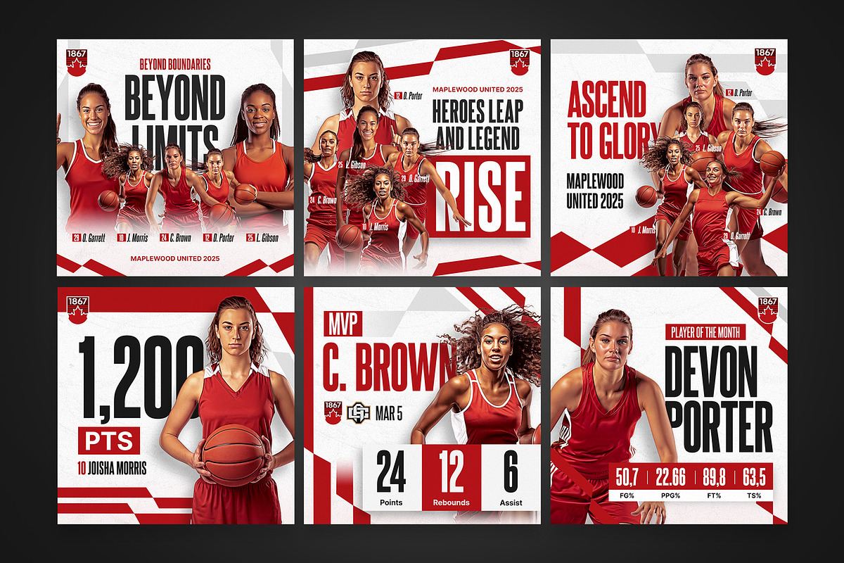 Basketball Instagram Templates, a Social Media Template by Bornx Design (Photo 4 of 6)