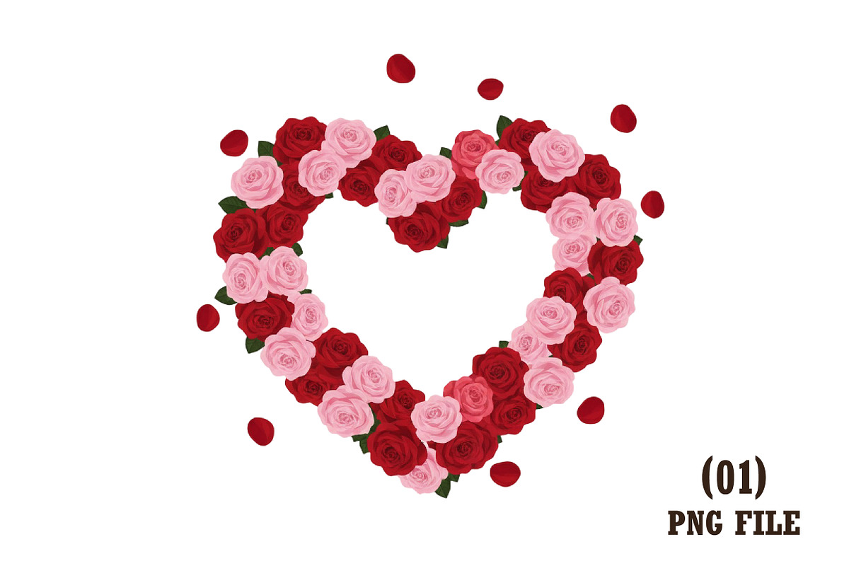 Floral Heart Shape Design, an Illustration by DreamArtGraphic (Photo 1 of 6)