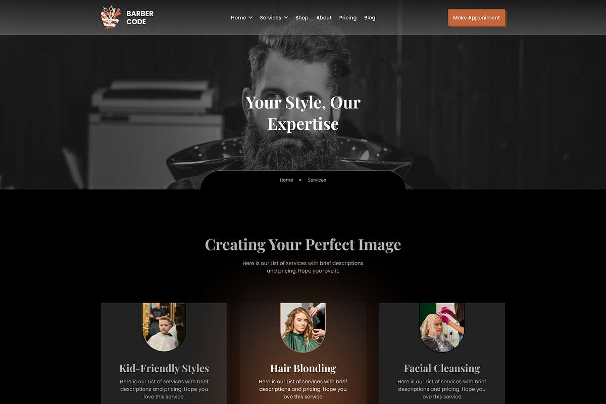 Barber Shop & eCommerce UI Template, an UI Kit Template by ReformedTech (Photo 20 of 26)