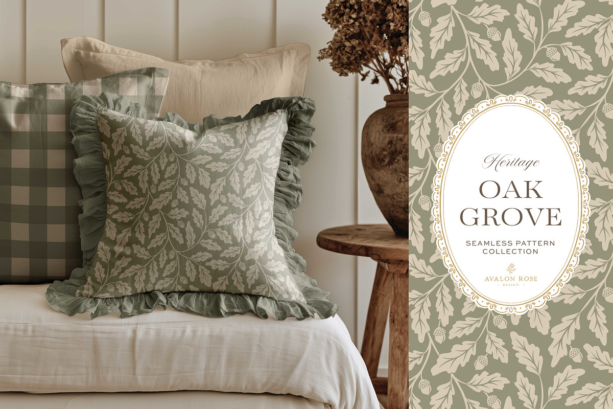 Oak & Acorn Autumn Patterns - Sage, a Pattern Graphic by Eclectic Anthology (Photo 6 of 13)