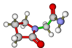 Piracetam (nootropic drug) 3D molecu, an Education Illustration by Leonid Andronov