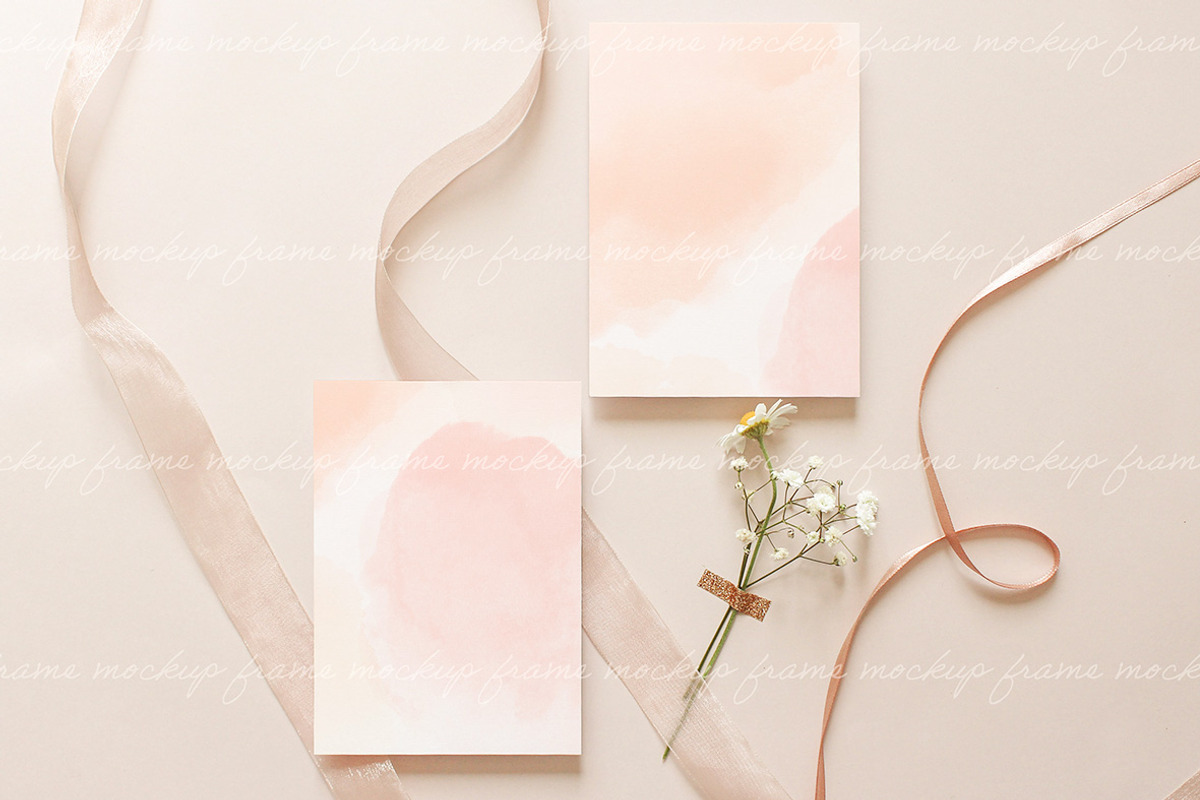 Card Mockup 5x7 Invitation Mockup, a Print Template by BirdieFrames (Photo 3 of 4)