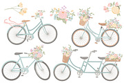 Pastel Floral Bicycle Vectors, an Illustration by Amanda Ilkov (Thumbnail 3 of 5)