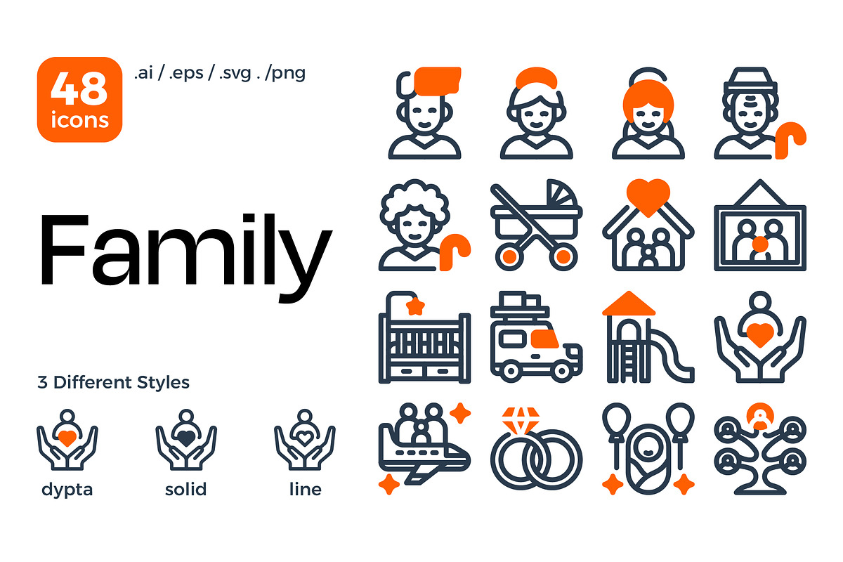 Family Icon Set, a Duotone Icon by Eklip Studio (Photo 1 of 4)
