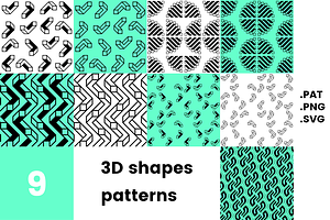 3D shapes pattern pack