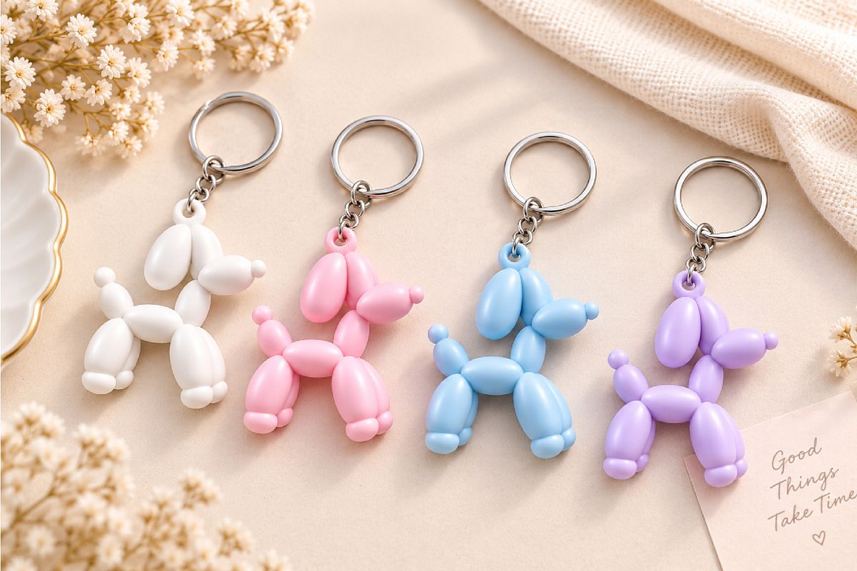 Balloon Dog Keychain STL, an Object 3D Model by Layerology (Photo 1 of 3)