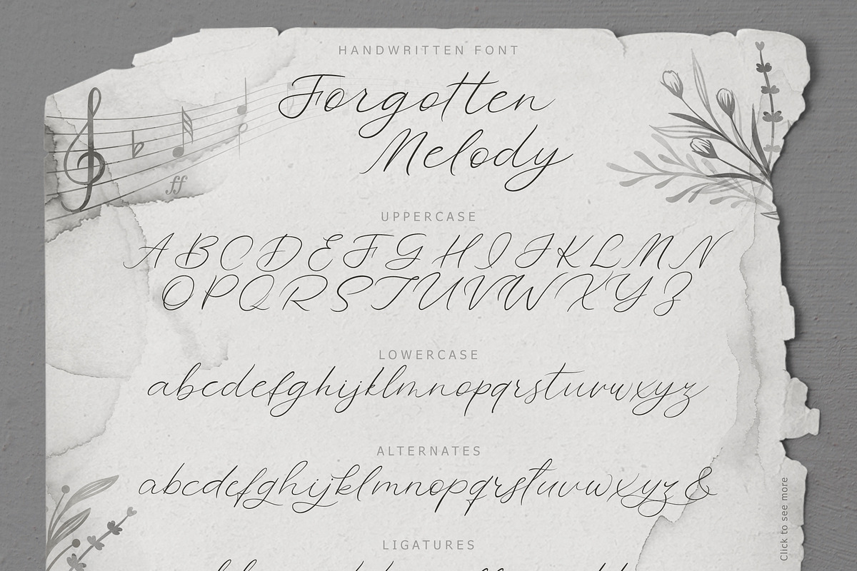 Forgotten Melody Font + EXTRAS preview 8