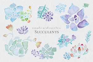 Watercolor Succulents, an Illustration by DesignsByMissM