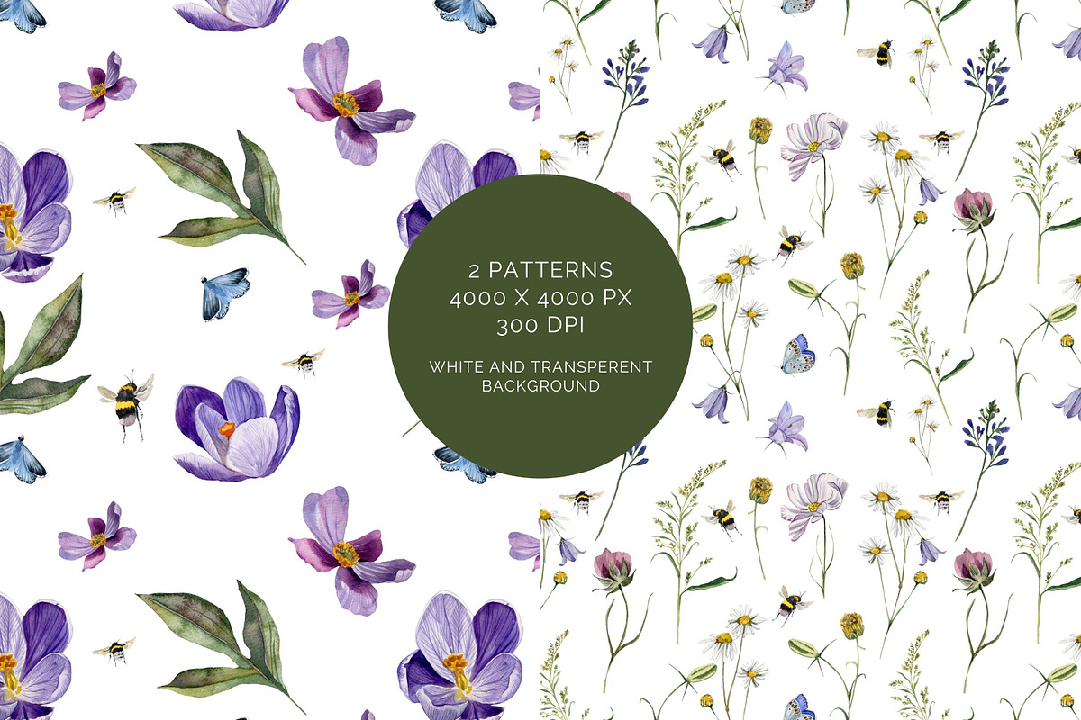 Spring wildflowers watercolor, a Decorative Illustration by Artcard Watercolor (Photo 7 of 12)