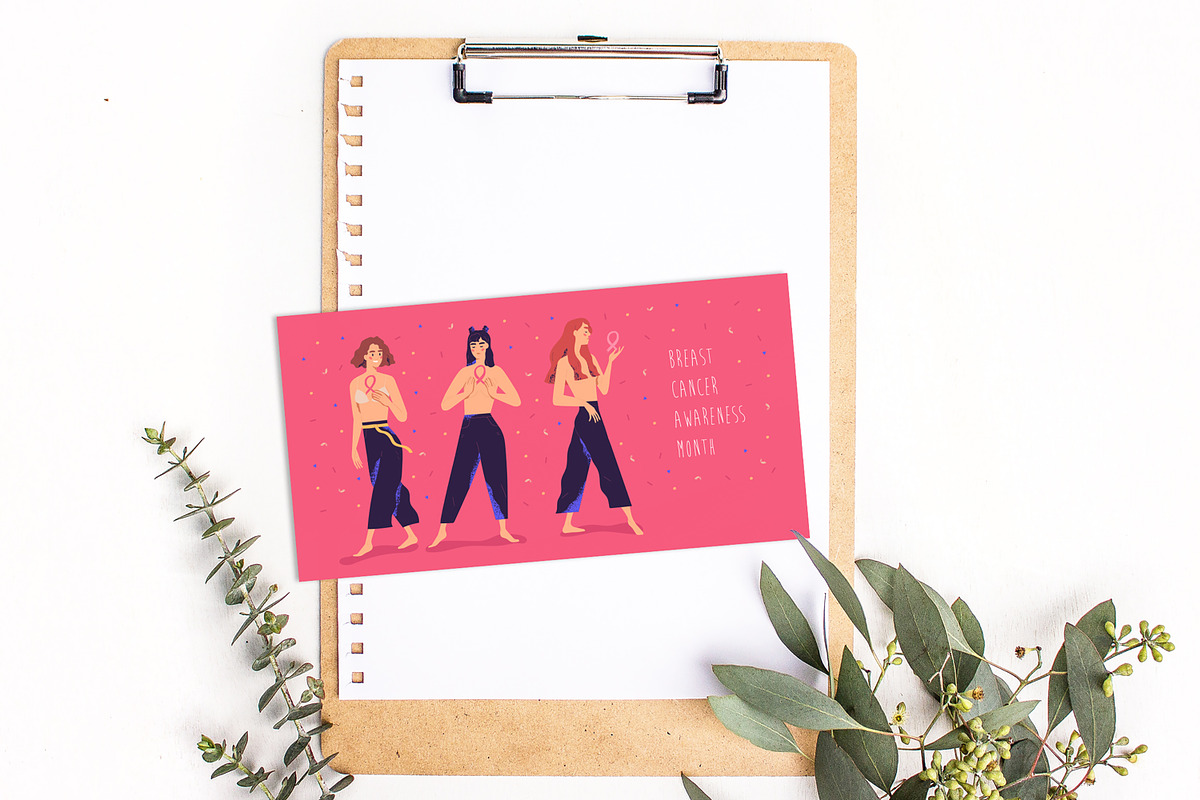 Breast cancer awareness month banner, a Healthcare Illustration by Good Studio (Photo 3 of 3)