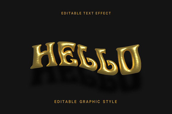 Gold Floating Balloon Text Effect preview 3