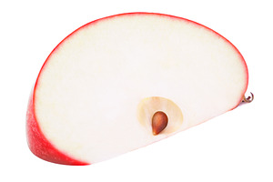 Fresh red slice apple isolated on white featuring apple, slice, and red
