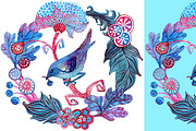 Bird in the wreath, a Decorative Illustration by Natasha Koltsova (Thumbnail 2 of 2)